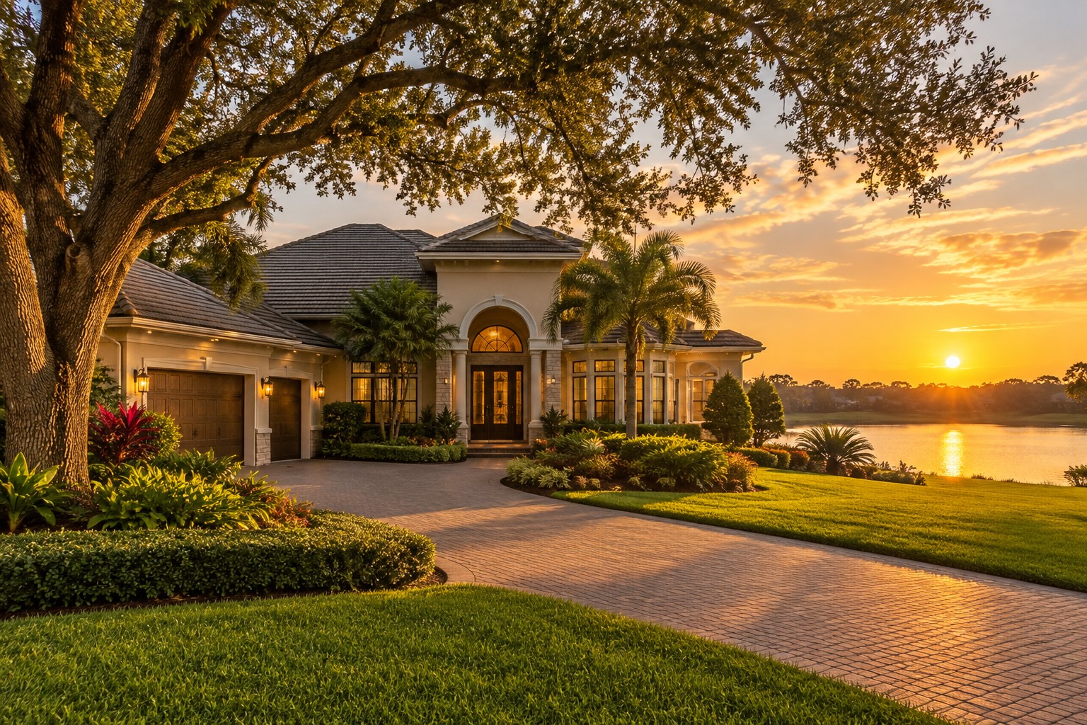 A Winter Park, Florida area home at golden hour, illustrative